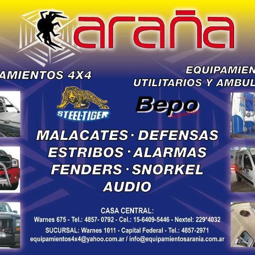 En ARAÑA EQUIPAMIENTOS encontrará todos los productos para equipar su vehículo: camionetas 4X4 y utilitarios, cuenta con equipo de profesionales en el rubro de