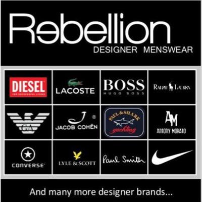 rebellionmens's profile picture. Designer Menswear shop at Unit 2 Burscough Wharf, Liverpool Road North, L40 5RZ, selling men's/teens clothing, footwear and accessories 01704 807036