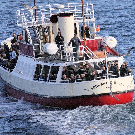 A traditional pleasure boat taking trips across #Bridlington Bay, under spectacular cliffs with 250K seabirds @Bemptoncliffs & @YWTLivingSeas Flamboro' Head