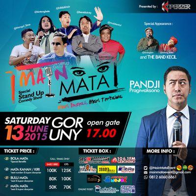 Official Account for MAIN MATA (Mari Insyaf - Mari Tertawa) Event | GOR UNY JOGJA,13 Juni 2015 | info : mainmataevent@gmail.com / WA 081260606861 (Fast Respond)