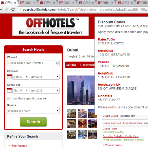 Account inactive. Please follow and tweet to our @OffHotels
