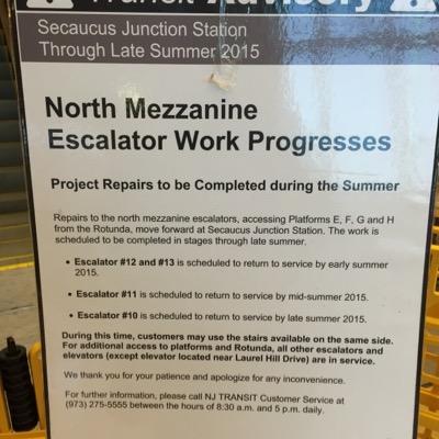 302 days after the North Mezzanine Escalators (all 4!) were disabled due to a fire on November 18th, 2014, they were returned to service.