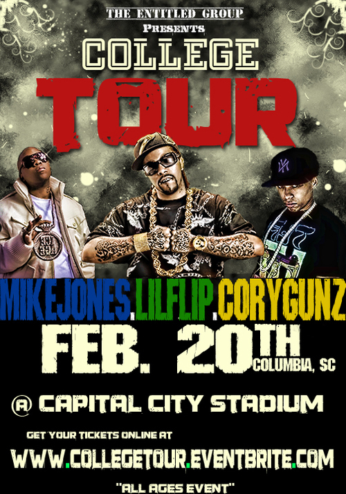 febtwenty2010's profile picture. Mike Jones, Lil Flip, and Cory Gunz LIVE in concert!! Capital City Stadium; Columbia, SC Feb 20, 2010! Tickets on sale now!