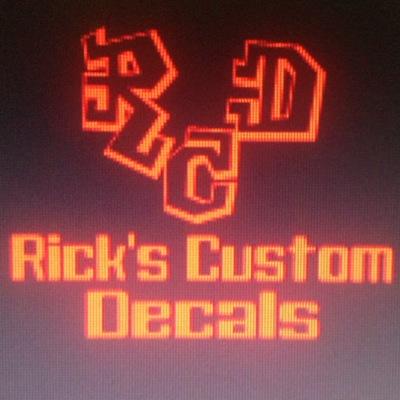 Rick's Custom Decals Specializing in. Custom Spotts Wear, Workwear, Custom Window Decals. Call 905-512-2641 or email rickscustomdecals@hotmail.com for a quote