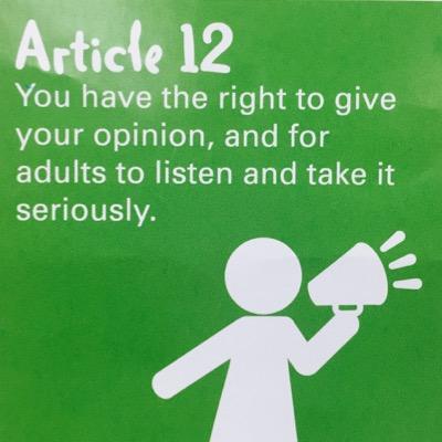 Challenge everyone everyday to stand up for the 54 articles -United Nations Convention on the Rights of the Child