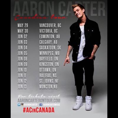 Welcome to the official Southern, OH Aaron Carter street team! Aaron Carter is touring canada starting May 29th, check out his website for details! #ACinCanada