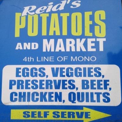 Farm Market offering potatoes, veggies, plants, flowers, free range eggs, meats, jams, pies & more. 4th line Mono, ON, Dufferin County, Canada. Come today!