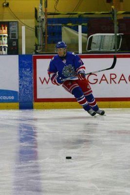 long time defence player of the Cardiff Ice Hounds ice hockey club. describe recently by the team as a club icon and general mess ALUN HANCOCK.