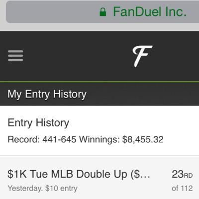 All-Time Winnings over $8,000 now.. giving out my DFS expertise for FREE