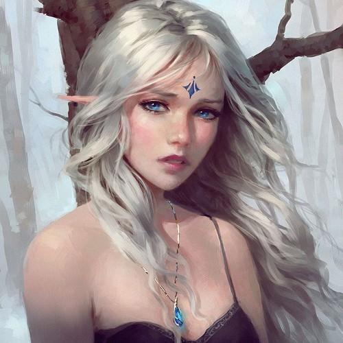 A high elf by the name Azerial, Once dead resurrected by the power of the oblivion realm, Half spirit she can chose to become ethereal for a time