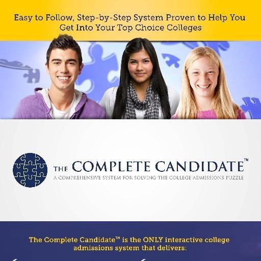 The Complete Candidate is the first 5-part multimedia, step-by-step system that helps you develop and execute a successful college admissions strategy.