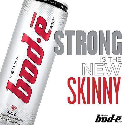 healthy Ready made shake 25 Gr. protein meal bode build after workout and burn 20 Gr. protein great per work out. lose or build Bod-e by Chris & Heidi Powell.