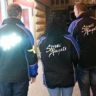 Chaplains there to listen when you need them. Street Angels helping people to enjoy a night out, offering practical help. Healing on the Streets team praying.