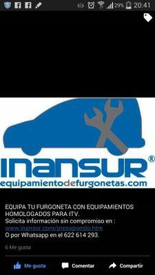 Inansur24's profile picture. Equipamiento Interior de Furgonetas para Profesionales, Empresas y Servicios Técnicos.
CONVERTIMOS SU FURGONETA EN UNA EQUIPADA UNIDAD MÓVIL DE TALLER