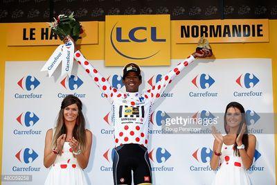 professional cyclist 4×African & Eritrean ITT champion triple Road N.champion winner 2× mountain jersey at Douphine2015-2016 wearing climber jersey Tour & Giro.