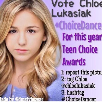 vote for chloe lukasiak for the teen choice, she deserves it ! see in picture below