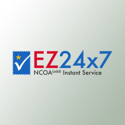 EZ24x7 guides you through the NCOALink process updating your address list from your PC. Updates in minutes, no FTP downloads and presort preparation.
