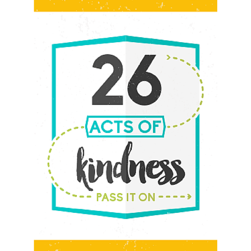 Spreading kindness, one random act at a time. Join our movement and make it a goal to reach 26 acts. Share yours as you make the world a better place!