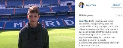 Actualmente jugador del cadete “A” del Real Madrid.
Alicante-Madrid
① ① 
⚽⚽