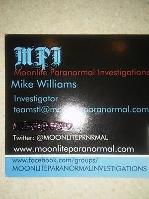 Investigator For Moonlite Paranormal
STL TEAM