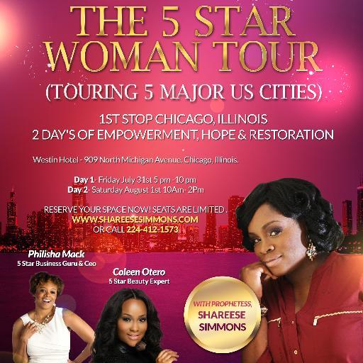 **ATLANTA STOP SEPT 11-12** The 5 Star Women Tour is an opportunity for women to renew their passions, recommit & reinvest in themselves