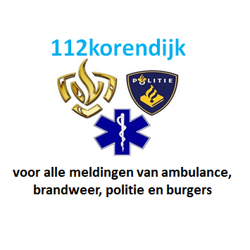 Voor alle meldingen van ambulance, brandweer, politie en burgers in Korendijk.