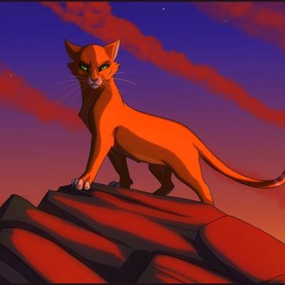 my name is firestar,i have a mate Sandpaw,i have 2 kits Leafpool and Squirellflight,i was a kittypet,i battled cats,,now im a leader of thundercan,