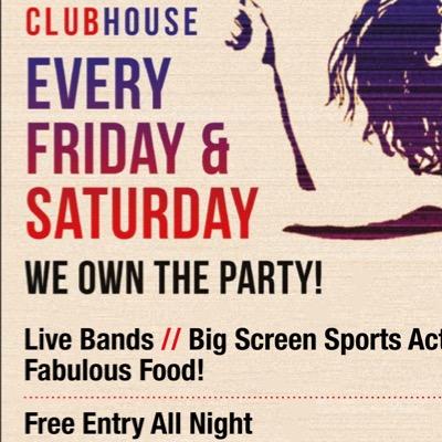 Clubhouse is all about the party - follow us for all the information - we have a USA bar, Music bar,Sports Bar - we will have live music and amazing video DJ's.