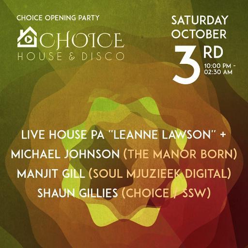 Choice presents a night of Disco & House @ Union Bar Durham   Choice Opening Party: Live House PA Leanne Lawson   Saturday 3/10/15