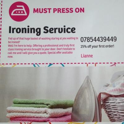 Fed up of that huge basket of washing staring at you waiting to be ironed? Well I am here to help. Offering a professional and truly first class ironing service