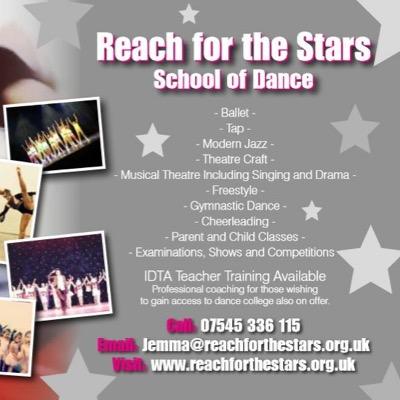 Classes in Ballet,Tap,Modern Jazz,Theatre Craft,Musical Theatre, Freestyle&Gymnastics. Exams,Shows and Competitions.Teacher Training and Professional Coaching.