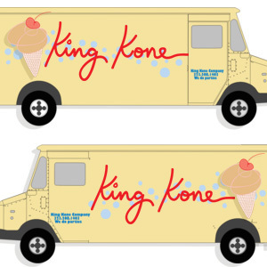 King Kone is a mobile ice parlor providing treats out of a sweet butter yellow truck!! mmmmm