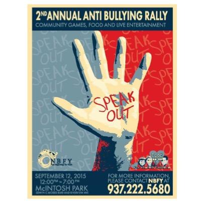 2nd Annual AntiBullying Rally - Community, Games, Food, and Live Entertainment. September 12 - McIntosh Park, Dayton, Ohio