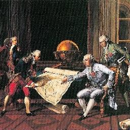 Louis XVI et le capitaine de vaisseau le comte de La Pérouse. tableau de Nicolas-André Monsiau, 1817, commandé par Louis XVIII pour réhabiliter son frère défunt