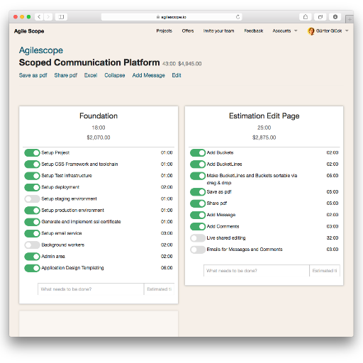 Scope your estimates. Know what your clients really want. Free while in beta. For freelancers and development shops.