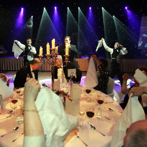 UK Office of The Three Waiters International, winners of multiple awards & most successful corporate, charity & private event act in the world