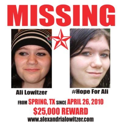 searching for my missing daughter. I will never give up hope. #HopeForAli