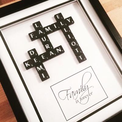 Handmade personalised scrabble frames, from £15 for small frames. For more info you can email scrabbleyourmemories@outlook.com Find me on Facebook and Instagram