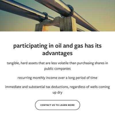 Participating in oil and gas means: Investing in tangible, hard assets that are not the same as purchasing shares in public companies.