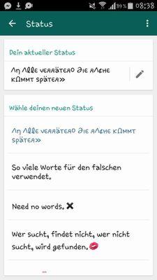 MyWhatspp's profile picture. Send me your whatsapp Status via DM and I'll post it
---
Schicke mir über DM deinen Whatsapp Status und ich poste ihn
---