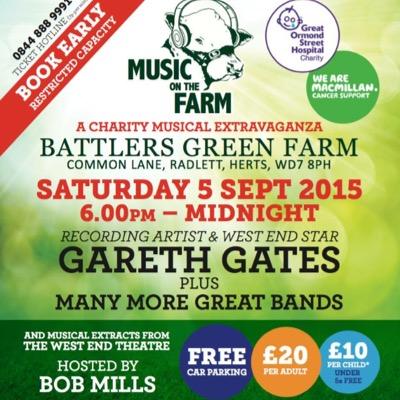 Join us for our end of summer charity concert and party at @battlersfarm #radlett in aid of @macmillancancer and @greatormondst 5th Sept 2015 6pm-midnight.