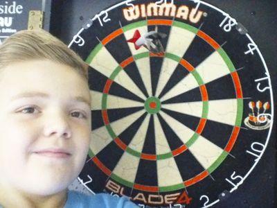 Youth darts player at Calstep Darts Wales Academy and pub darts player for Bailey's Arms Deri. And I'm aged 11 from Blackwood,Wales
