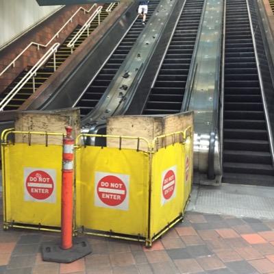 The escalators at Porter Square Station in Cambridge/Somerville, MA