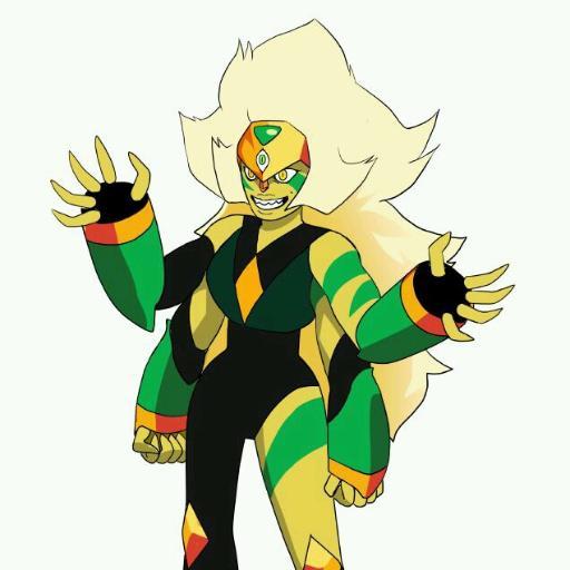 A fusion between a Peridot and Jasper, Brains and Brawn combined into one, and ready to crush the Crystal Gems once and for all! (No art is mine.)