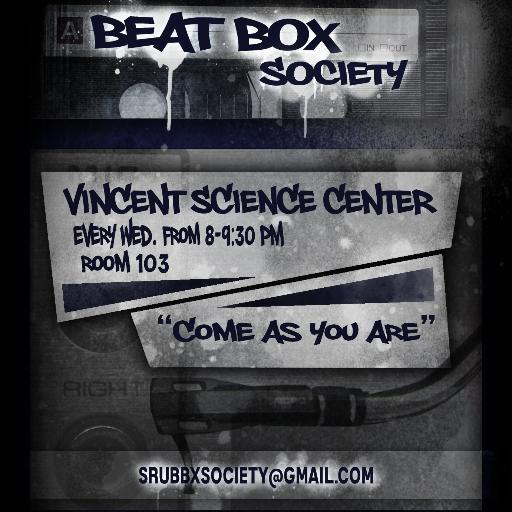 The SRU Beatbox Society is a student run organization created to promote the awareness of beatbox as it is represented on a national and global scale.
