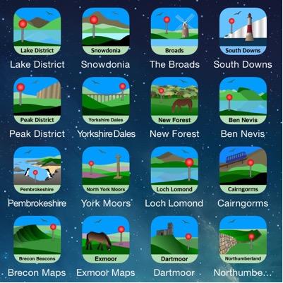 Offline maps covering Britain's National Parks and other key areas, designed for mobile devices based on Ordnance Survey data.