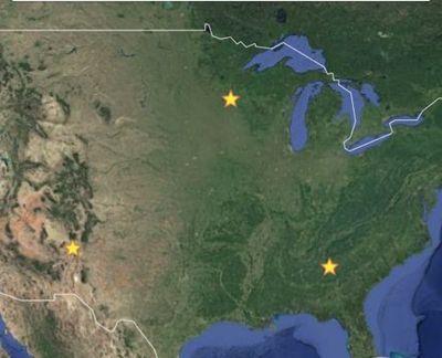 Minneapolis MN, Albuquerque NM, Atlanta GA...is (not) a perfect triangle...