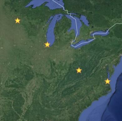 *Minneapolis MN*, Chicago Il, Charleston WV, Norfolk VA...is (not) a perfect line...