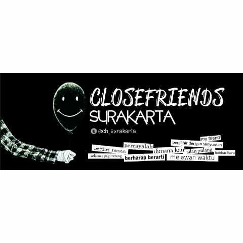 cf_surakarta's profile picture. Closefriends Surakarta, Part of @cf_indonesia, Big Support  @closeheadCH , not fans but friends! more info : @vancenmix +6285721489622 , +628972850350, 5B8FA5A4