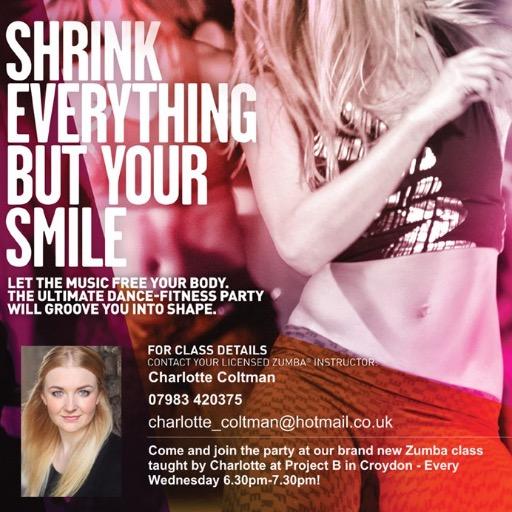 Come and join the party at our brand new Zumba class taught by Charlotte at Project B in Croydon - Every Wednesday 6.30pm-7.30pm!